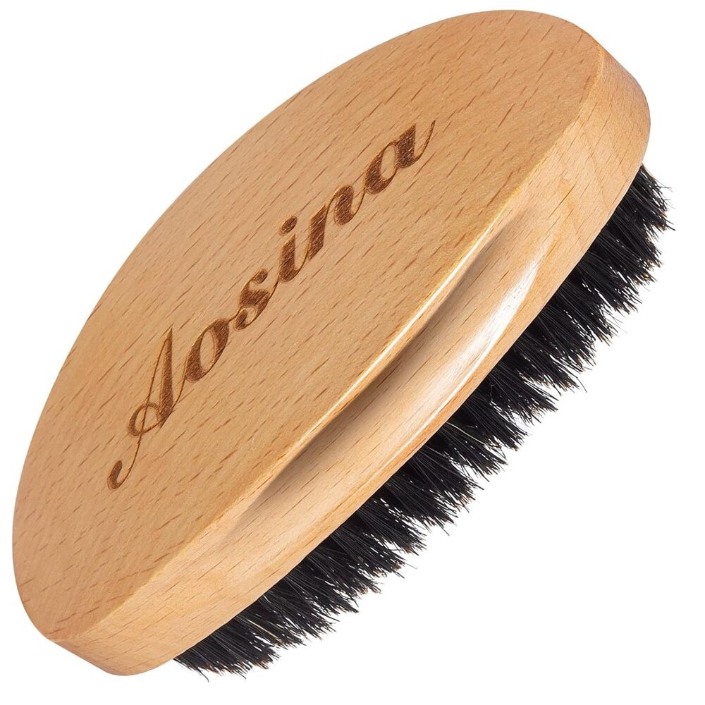 Wave Brush for Men - Beech Wood & Black Boar Bristle Brush for Cultivating Beard